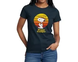 Peanuts Snoopy Happy Camper Kamperen T-Shirt Dames