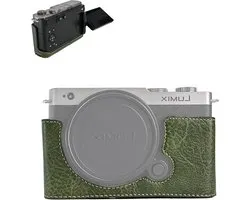 Beschermende Camera Case voor Panasonic LUMIX S9 - Half Case met Zachte Microfiber Binnenkant, Retro PU Leer en 1/4"-20 Draadgat voor Spiegelreflexcamera's