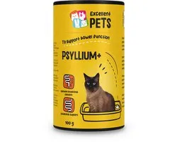 Excellent Pets Darmflora Kat 100 gr - Bij Moeilijke Ontlasting - Ondersteunt Spijsvertering - Met Psylliumvezels - Weerstand Katten supplementen - Psyllium+