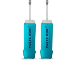 NDURE Soft Flask 500 ULTRA 2-Pack met Drink Straw - Handsfree Drinkfles voor Hardlopen, Trailrunning & Hiken - 2 x 500 ml - BPA-vrij