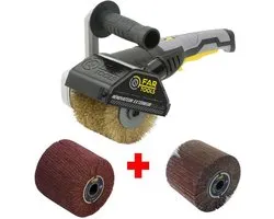 FARTOOLS Pack 615125: Renovator REX120C + flapborstel en borstel van synthetische vezels - Speciaal hout & metaal - Vlakke oppervlakken