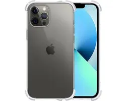 Hoesje - Geschikt voor Apple iPhone 13 Pro Max - Sterk & Shockproof - Siliconen Shock Case - Hoes Cover - Telefoonhoes - Transparant