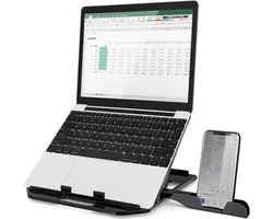 Cacious® Laptop stand and riser - Universel 10" à 16" pouces - Pliable et Compact - Support adapté pour Macbook, Tablette et Téléphone