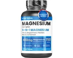 Vitastrong Magnesium Complex – 5-in-1 Hoogwaardig Magnesium Supplement voor Energie, Spierfunctie, Zenuwstelsel en Botten