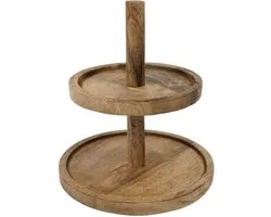 Etagére - 2 laags - Mango Hout - 25 x 26 cm - VI Online Products