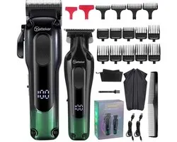 Hatteker Professionele Tondeuse - Draadloos Haarscheerapparaat met Baardtrimmer - Oplaadbare Set