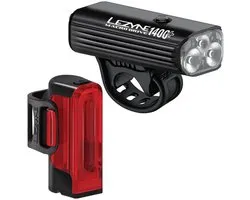Lezyne Macro Drive 1400 Plus / Strip Pro 400 Plus set - zwart