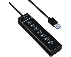 USB 3.0 7-Port Hub with Cable 100cm, SuperSpeed 5Gbps Portable USB Plug Adapter Plug & Play Data Hub Compatible with - ShopVlot