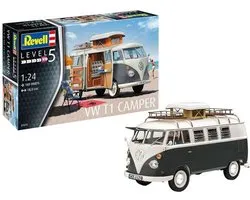Revell Modelbouwpakket Auto - 07674 VW Volkswagen T1 Camper Plastic - Volwassenen - 189 onderdelen - 1:24