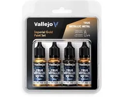 Vallejo Peinture Hobby Acrylique - 77252 True Metallic Metal - Set de Couleurs Or Impérial - Set Acrylique - Set de 4 Peintures - 4x 18 ml