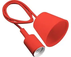 GTV - Minio - Lampe à suspension Rouge max 60W Large Raccord (E27) Câble 1m | 2x0.75mm| IP20 | fonctionne avec lampe à incandescence, lampe à économie d'énergie, lampe halogène et aussi LED |