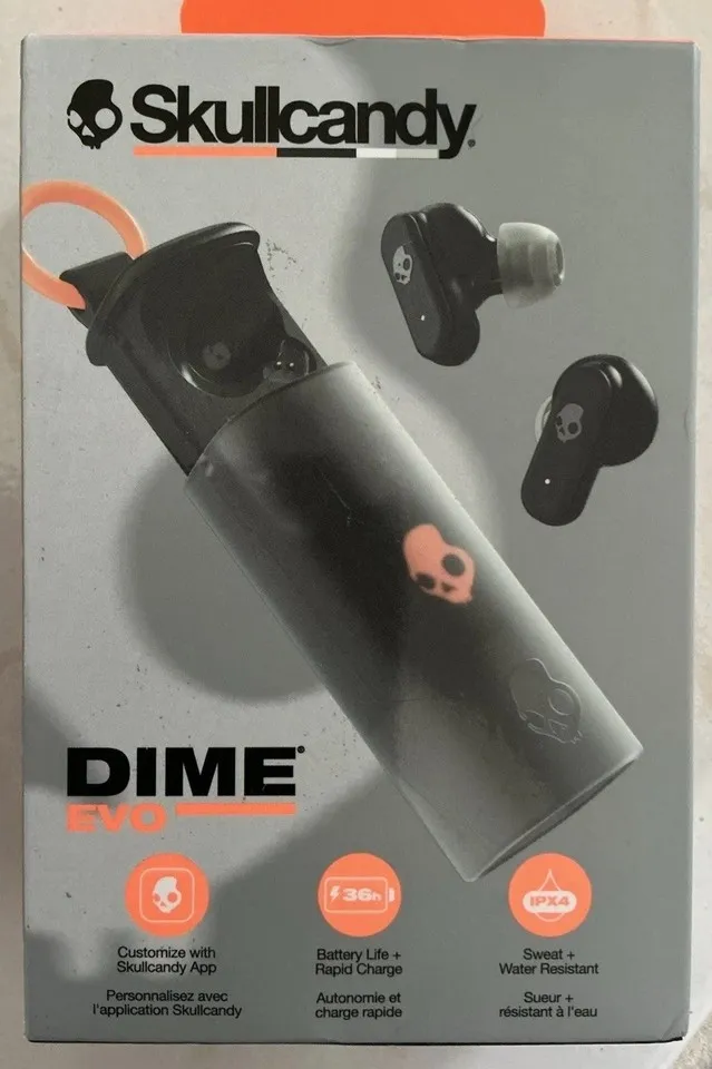 Skullcandy DIME EVO Wireless In-Ear Bluetooth Earbuds - True Black Brand New