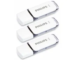 Philips USB stick 2.0 32GB - Snow - Grijs - 3 stuks - FM32FD70E