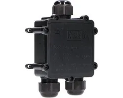 Proventa T-Connection - Waterdichte kabeldoos - Lasdoos met wartel - IP68 - Zwart - Kabelbox - Kabelverbinder - Kabel box - Kabelmof