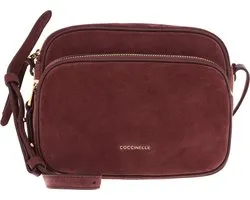 COCCINELLE Cuir Sac à épaule Lea Suede Shoulder Bag Carruba Bordeaux