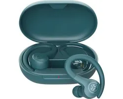 JLab Go Sport Draadloze Oordopjes - Sport Oortjes Draadloos - 35 uur Batterijduur - Bluetooth - Oorhaak - IP55 Zweet- & Waterbestendig - Hardlopen - Teal