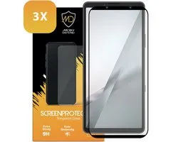 3-Pack MobyDefend Screenprotectors - Geschikt voor Sony Xperia 10 VIII - Screensavers Met Zwarte Randen - Gehard Glas