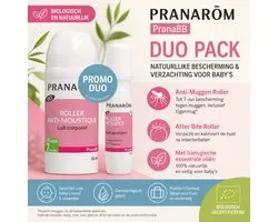 Pranarôm - PranaBB Duo Pack Anti-Muggen Baby Roller 30 ml + After Bite Roller 15 ml – Biologisch – Natuurlijke Bescherming tegen Muggenbeten voor Baby's vanaf 6 Maanden