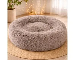 Topmast Fluffy Donut - Dierenmand - Donut Hondenmand - Kaki - 100 cm - AKTIE