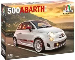 Italeri Modelbouwpakket Auto - 3674 Fiat 500 Abarth 500 - Italiaanse Auto Plastic - 1:24 - Modelbouw