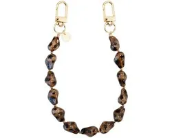 xoxo Wildhearts telefoonkoord - Leopard Muse - Kort koord - Geschikt voor iPhone - Geschikt voor Samsung - Universeel - Phone cord - Telefoonketting - Koord voor telefoon - Telefoon hanger stenen ketting - Luipaard print