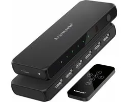 Lemorele G96 HDMI Switch 5 In 1 Uit - 4K @ 30Hz - HDMI Splitter met Afstandsbediening - 5 Poorten - HDCP 2.3 - Voor Game Console, TV Box, Blu Ray, DVD, PC, TV