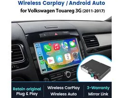 JUNSUN Wireless CarPlay Android Auto Box - Retrofit Kit Plug&Play Geschikt voor Volkswagen Touareg 7L6 2010-2018 met 8'' scherm