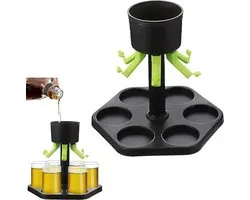 Shotfontein - Shotdispenser - Drankdispenser - Shot Dispenser - Alcoholdispenser - Shotglazen - Drank - Game - Party - Voor 6 Shot Glaasjes - Voor 6 Personen Nieuwjaar Nieuwjaarsfeest Drinkspellen - Voor Cocktailparty, Drinkspellen