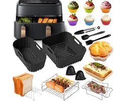 Accessoires voor Philips Airfryer Dual Basket 3000-5000 Series 6L/3L, siliconenvorm Heteluchtfriteuse-accessoires grillrooster cakevorm broodvorm voor Philips Airfryer Dual Basket 9L