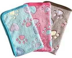 Lot de 3 couvertures pour animaux de compagnie, couvertures pour chiens, couvertures en fourrure, couvertures pour chats, douces, lavables, adaptées aux chats, chiens, cochons d'Inde, lapins et autres animaux de compagnie
