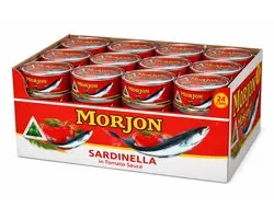 Morjon Sardinella in Tomatensaus – Voordeelverpakking 24x215g