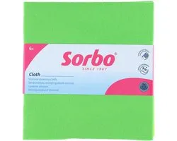 Sorbo Sorbonettes - Groene Schoonmaakdoeken - Set van 6 Stuks - 38x38 cm - Absorberend en Wasbaar