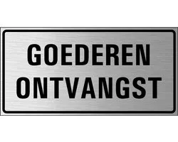 Goederenontvangst bord, geborsteld aluminium 200 x 100 mm