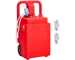 Brandstofwagen - Mobiele brandstoftank - Capaciteit 121 l - Elektrische pomp 9,46 l/min - Slang 1,2 m - Vulpistool met automatische stop - Voor diesel en benzine - Rood