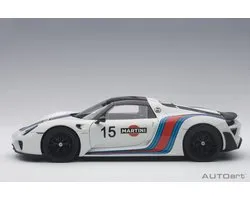 AutoArt 1/18 Porsche 918 Spyder Weissach Package - 2013 - White / Martini Livery