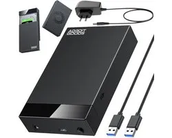 AdroitGoods 3.5” HDD Behuizing USB 3.0 SATA Externe Hard Drive Enclosure 5Gbps 18TB Ondersteuning SSD HDD Dock Tool-Free Desktop Case