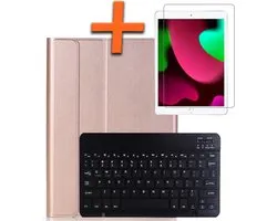 iPad 10.2 2019 Keyboard Cover Keyboard Case Book Cover With Screen Protector - iPad 10.2 2019 Keyboard Keyboard Case - Rose Goud