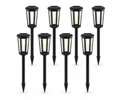 Suntac Solar Tuinverlichting - 8 Stuks - Tuinfakkels & Priklampen - Warm Wit - IP44