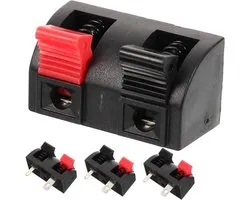 Aansluitingen voor luidsprekers - Audioterminals en connectoren - Voor stereoprojecten - Met dubbele montagegaten - 3,6 x 3 x 2 cm - Diverse kleuren