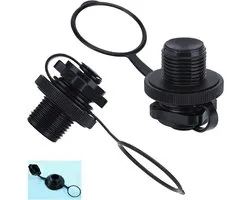 Rubberboot Ventiel - Luchtventiel Opblaasboot - Watersport Uitrusting - Betrouwbare Afdichting - 22 mm - Zwart