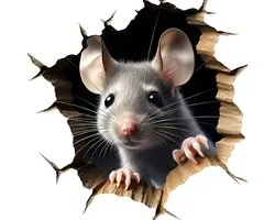 Wit grijs muis illustratie muurstickers 3D effect scheur design wand sticker dieren patroon voor woonkamer slaapkamer keuken trap badkamer decoratie muurstickers
