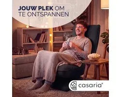 Casaria Fauteuil de relaxation avec dossier réglable – Velours Noir