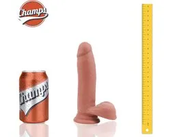 Champs - Derpy Realistic Dildo Ventouse et colonne vertébrale - Dual densité / toucher soft / pliable - 17,5 cm - Utilisation anale