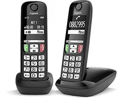 Draadloze Telefoon - Huistelefoon Duo - Thuis Bellen - Groot Verlicht Display - Niet Van Toepassing - Zwart