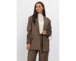 AAIKO Kendal Double Tweed Vis 518 Blazers Dames - Bruin - Maat S