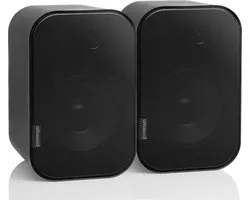 Artsound UNI20, Set van 2 passieve luidsprekers, 2-weg hifi luidspreker, 10-40 watt, muurbeugel met kogelgewricht, geschikt voor ruimtes tot 20 m² zoals gang, keuken, toilet, kleur: zwart