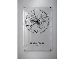 Stadskaart Santa Clara - Plexiglas 30x45 cm - Orbit City