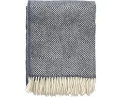 Klippan 100% wollen plaid - Gooseye smokey blue - receycled wool- 130-200cm