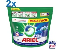 Ariel - Mountain Spring - Tout en 1 - Détergent - Capsules Lavantes - Dosettes - 126 Lavages - Value Pack