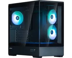 Peta GamePC Panoramic View P30 – AMD Ryzen 5 7600X3D – Nvidia GeForce RTX 5060 Ti 8GB – 32GB RAM – 2TB M.2 SSD – Zwart -High-End Gaming PC – Windows 11 Pro – Wifi – RGB Aquarium Behuizing